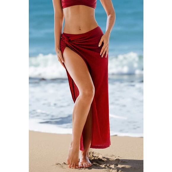 Cupshe Sangria Bliss Red Cover-Up Sarong XS & S Olivia Culpo Collab NEW/NWT!! - Picture 1 of 11